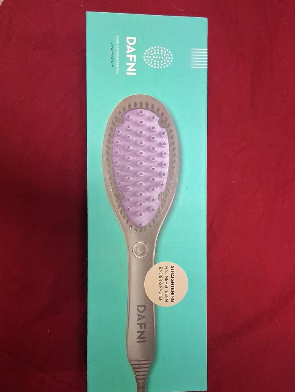 Pink and Gray Electric Straightening Brush